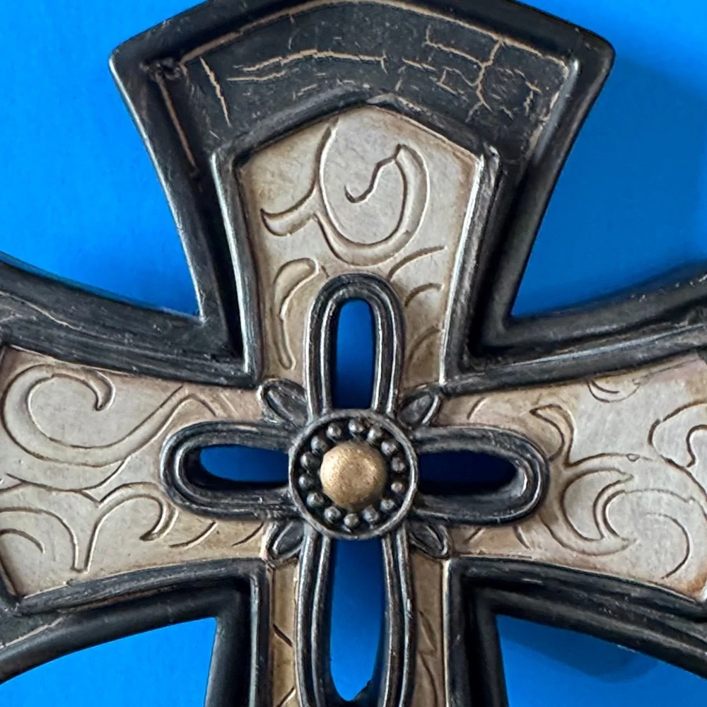 Decorative Black and Gold Cross